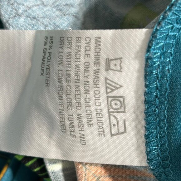Floral Teal Two-Piece Dress with Long Sleeve Top By Iman Size L #D-6-6-0 - Picture 12 of 15